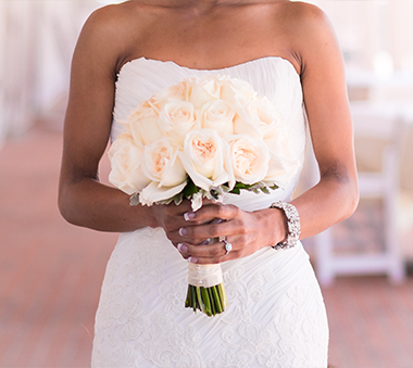 Wedding Dress + Bouquet
